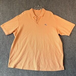 Tommy Bahama‎ Men's Peach Polo Shirt Embroidered Logo Relaxed Fit Casual XXL